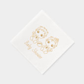 ツインズボーイガールベビーシャワー 箔ナプキン (右)