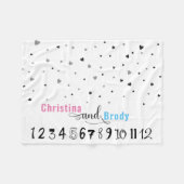 ツインズボーイガールミニマリストトレンディー月節 フリースブランケット (正面(横))