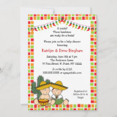ツインズボーイガールメキシカンフィエスタベビーシャワー招待状 招待状 (正面)