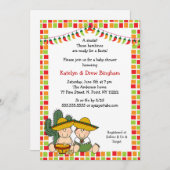 ツインズボーイガールメキシカンフィエスタベビーシャワー招待状 招待状 (正面/裏面)