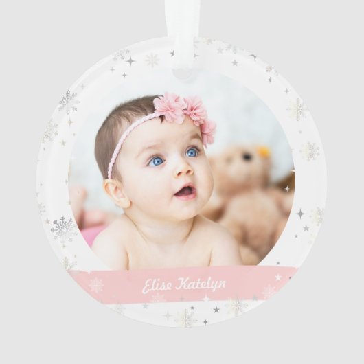 ツインズボーイガール写真最初のメリー小さなクリスマス オーナメント (裏面)