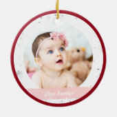ツインズボーイガール写真最初のメリー小さなクリスマス セラミックオーナメント (裏面)