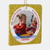ツインズボーイガール第1クリスマス素晴らし – 祖父母の写真 セラミックオーナメント (右)