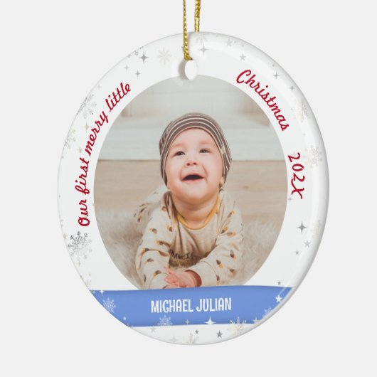 ツインズボーイガール2写真1stリトルメリークリスマス セラミックオーナメント (左)