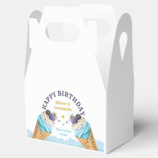 ツインズボーイズアイスクリームバースデーパーティーお願いボックス フェイバーボックス (オープン)