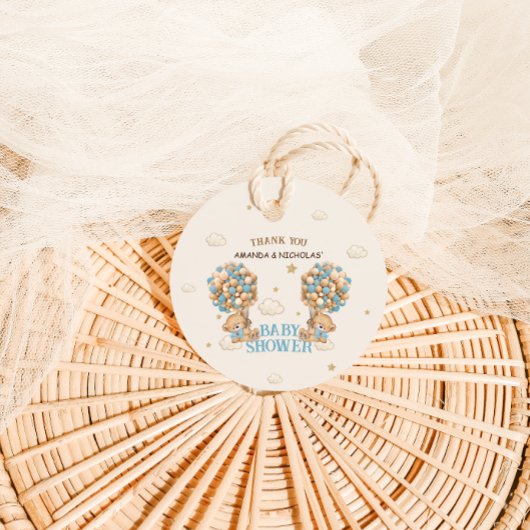 ツインズボーイズシャワーブルーベアーサンキュー フェイバータグ