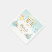 ツインズボーイズゾウ風船赤ちゃんシャワー スタンダードカクテルナプキン (角)