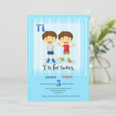 ツインズボーイズ誕生日パーティーの招待状 招待状 (スタンド正面)