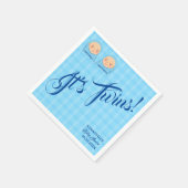 ツインズボーイズ赤ちゃんシャワーパーティーブルー。ナプキン スタンダードカクテルナプキン (角)