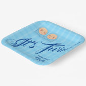 ツインズボーイズ赤ちゃんシャワーパーティーブルー。 ペーパープレート (傾斜あり)