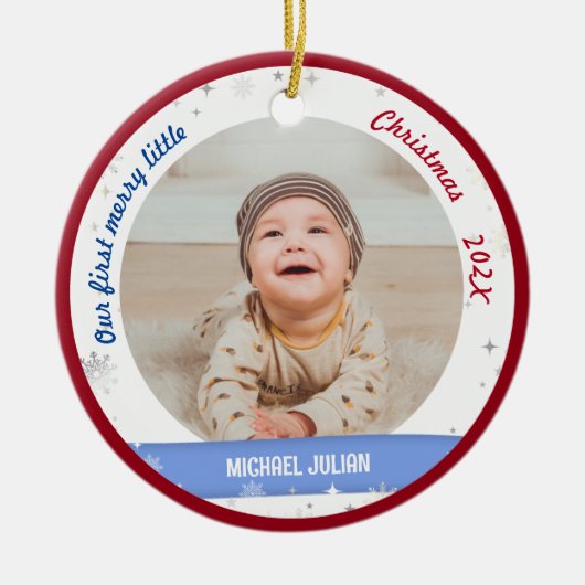 ツインズボーイズ2写真最初のメリーリトルクリスマス セラミックオーナメント (正面)