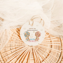 ツインズボーイ女の子シャワーピンクブルーベアーサンキュー フェイバータグ