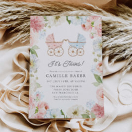 ツインズボーイ&ガールベビーシャワー招待状 招待状