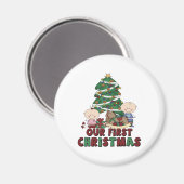 ツインズボーイ&ガール初めてのクリスマス マグネット (正面/裏面)