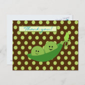 ツインズポッドの赤ちゃんシャワーありがとう ポストカード (正面/裏面)