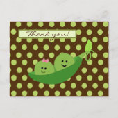 ツインズポッドの赤ちゃんシャワーありがとう ポストカード (正面)