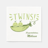 ツインズポッドの赤ちゃんシャワーのナプキン スタンダードカクテルナプキン (正面)