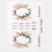 ツインズマイルストンベビーブランケットパンパス&ユーカリ フリースブランケット (正面)