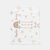 ツインズマイルストーンブランケットレインボームーンドットベビーCa フリースブランケット (正面)