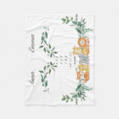 ツインズマイルストー男女兼用ンベビーアニマルズベビーB フリースブランケット (正面)