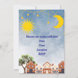 ツインズムーン&サンベビーシャワー 招待状