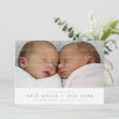 ツインズモダンベビーフォトシンプルミニマルスタイル 案内状 (スタンド正面)
