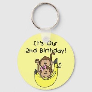 ツインズモンキーボーイとガールの2nd誕生日 キーホルダー