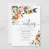 ツインズリトルかわいこちゃん赤ちゃんシャワー招待 招待状 (正面)