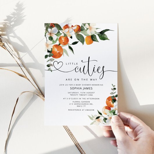 ツインズリトルかわいこちゃん赤ちゃんシャワー招待 招待状