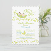 ツインズリトルピーズボーイズベビーシャワー招待状 招待状 (スタンド正面)