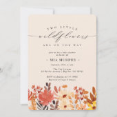 ツインズリトルワイルドフラワーベビーシャワー 招待状 (正面)