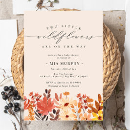 ツインズリトルワイルドフラワーベビーシャワー 招待状