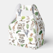 ツインズワイルドワン男の赤ちゃん1st birthday Safari フェイバーボックス (正面サイド)