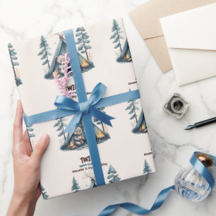 ツインズワン素朴ハッピーキャンパー誕生日 ラッピングペーパー