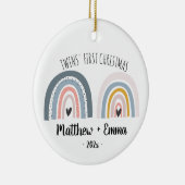 ツインズ初めてのクリスマスオーナメント水彩虹 セラミックオーナメント (右)