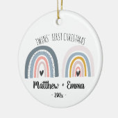 ツインズ初めてのクリスマスオーナメント水彩虹 セラミックオーナメント (左)