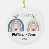 ツインズ初めてのクリスマスオーナメント水彩虹 セラミックオーナメント (裏面)