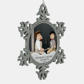 ツインズ初めてのクリスマスフォトオーナメントバビー スノーフレークピューターオーナメント (左)