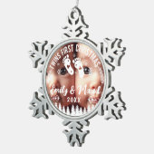 ツインズ初めてのクリスマス写真 スノーフレークピューターオーナメント (右)