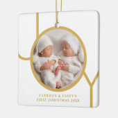 ツインズ初めてのクリスマス写真 セラミックオーナメント (左)