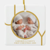 ツインズ初めてのクリスマス写真 セラミックオーナメント (正面)