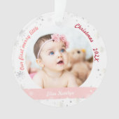 ツインズ女の子2写真最初のリトルメリークリスマス オーナメント (正面)