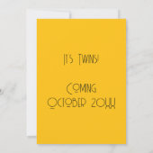 ツインズ妊娠発表 かわいいブー 招待状 (裏面)