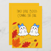 ツインズ妊娠発表 かわいいブー 招待状 (正面/裏面)