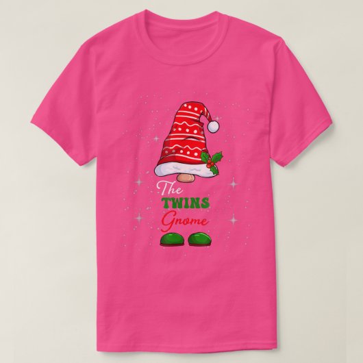 ツインズ格言ファミリーマッチングクリスマスパジャおもしろいマ Tシャツ (デザイン正面)