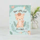 ツインズ男の子だ！ |おもしろいベビーシャワー招待状 招待状 (スタンド正面)