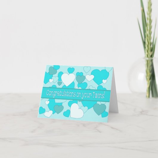 ツインズ男の赤ちゃんおめでとう カード (正面)