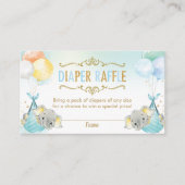 ツインズ男の赤ちゃんエレファントおむつラッフルチケット エンクロージャーカード (正面)