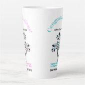 ツインズ祖母はピンクブルーファミリーツリーになる カフェラテマグ (正面)