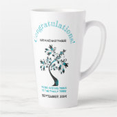 ツインズ祖母はピンクブルーファミリーツリーになる カフェラテマグ (右)